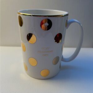 Kate Spade x Lenox White and Gold Polka Dot Mug
